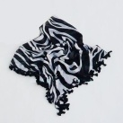 Square white and black zebra printing scarve/scarf - S110561