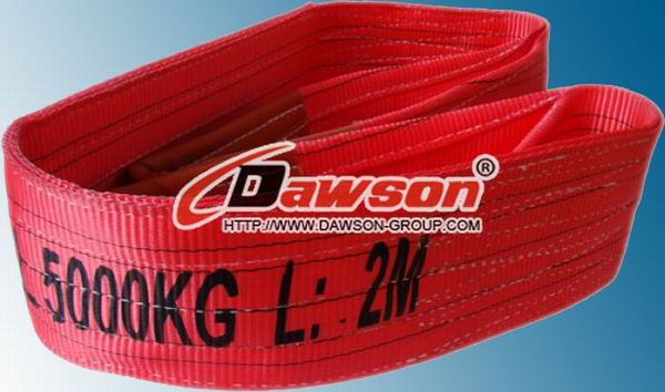 Polyester Flat  Webbing Slings (WLL 5000kgs)  Color: Red