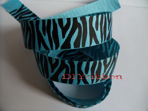 7/8" Printed ribbon with Zebra printing, Grosgrain ribbon