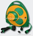 Flat garden hose pipe reel with hose &nozzle