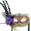 Handmade Beautiful Fashion Party Supplies feather Mask Flower Velvet Mask