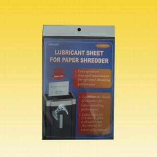 Lubricant sheet for paper shredder maintenance