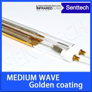 Infrared lamp medium wave with golden reflector