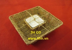 Water hyacinth tray, ceramic inside