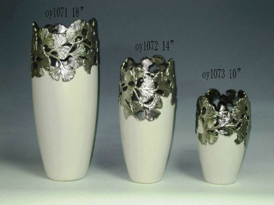 Decorated Ceramic Plated Vase