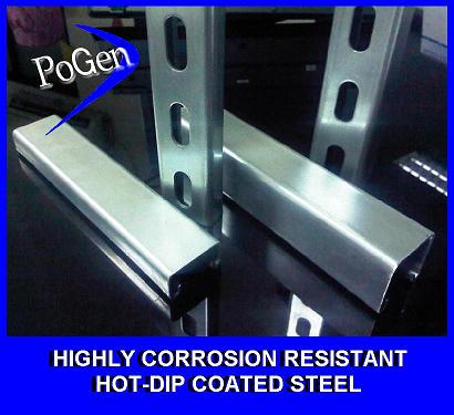 Highly Corrosion Resistant HOT-DIP Coated Steel Unistrut channel (TIS-Strut).