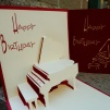 Piano - Handmade pop up greeting card
