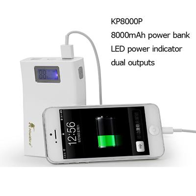 8000mAh Portable Mobile Power Bank with two USB outputs