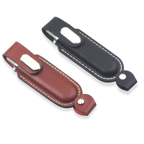 double stitched leather usb pendrive