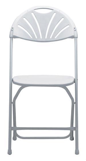 White Fan-Back Folding Chair