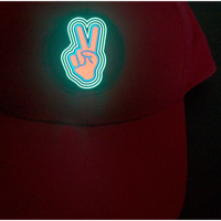 Electroluminescent el light up neon battery operated flashing glow hat cap