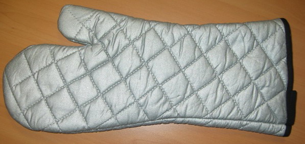 Silver coated oven mitt