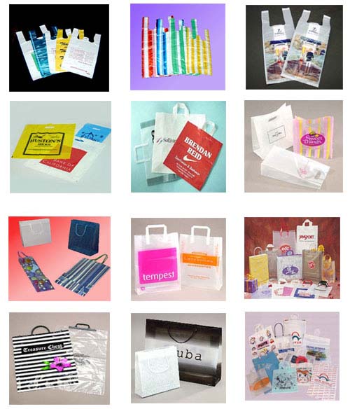 shopping bags, gift bags, garbage bags, bags on roll