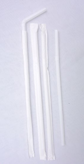 Individually  wrapped with paper   drinking straws