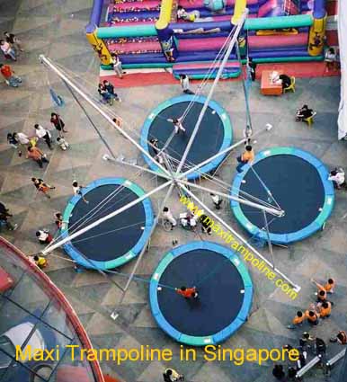 BUNGY TRAMPOLINE, BUNGEE trampolines, SALTO Trampolino, Mono trampoline ELASTIC 4in1, CLIMBING walls, Softball Shootair 