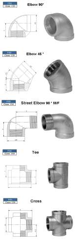 Elbow 90° & Elbow 45° & Street Elbow 90° M/F & Tee & Cross