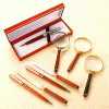 Magnifier In Wood, Small Letter Opener, Ball Pen In Wood