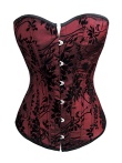 Red flower printed corset