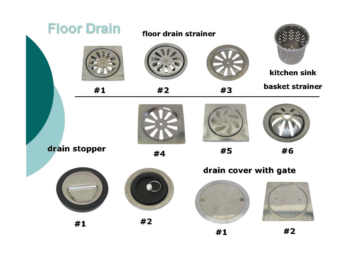 Floor drain for bathroom and kitchen accessories