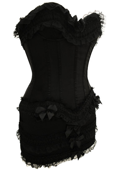 black corset cheap black corset and skirt set plus size 5X corset 6X corset by www.Baci-Farfalle.com
