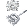 Top Most Quality F/VVS 0.50 Carat Diamond Stud Earrings, 950 Platinum