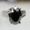 AAA 2.00 CT BLACK & WHITE DIAMOND SOLITAIRE ENGAGEMENT RING,9K WHITE GOLD