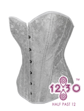 Fashionable corset made by elastic quality fabric, with strap, underwired padded cups.