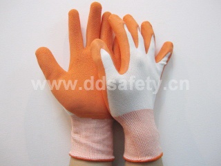 13 gauge orange latex gloves