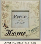 Wooden photo frame w/water transfer print