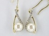 Fine Jewelry-10k gold Pearl & Diamond Earrings