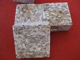 Tiger Skin Yellow Granite Cube Stone
