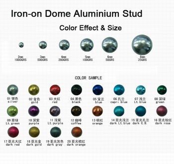 Iron-on Dome Aluminium Stud