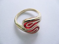 Gold plating rings with resin made in China