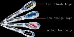 logo pens with solar lcd flash