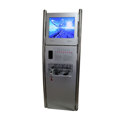Emergency Mobile Phone Charging Station with Advertising LCD