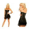 Black Elegant lace up corset dress