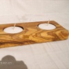olive wood candle holder