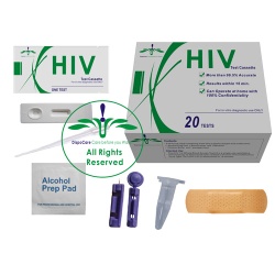 HIV-1/2 Rapid Whole Blood Test Kit, Home HIV Test Kit, HIV Rapid Test, HIV Testing, AIDS Testing, home hiv test kit