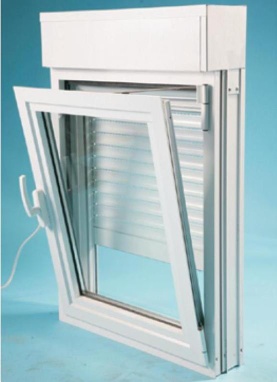 Aluminium double glazed window combined to roller shutter