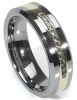 tungsten rings with channel diamonds inlay