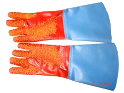 PVC working gloves with reinforced cuff