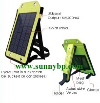 Portable solar backpack power for mobile phone