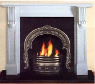 marble fireplace frame and cast iron fireplace insert and fireplace accessory