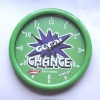 Round wall clock with glow in the dark