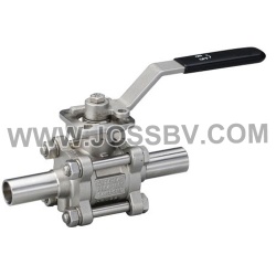 Three-Piece Sanitary Butt Weld High Cycle Direct Mount Ball Valve