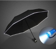 Auto open LED compact folding umbrella