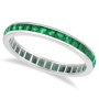 Princess-Cut Emerald Eternity Ring Band 14k White Gold – Allurez