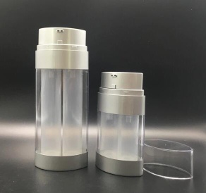 oval shape single actuator dual chamber cosmetic packing airless bottle in 20ml 30ml 60ml - WH950