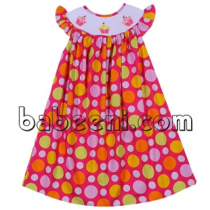 Pretty cupcake hand smocked bishop dress