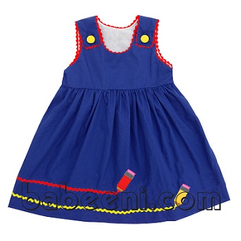 Lovely pencil appliqued dress for Back to school